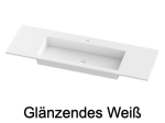 Plan vasque lavabo, sur mesure, Largeur 101 à 200 cm x Profondeur 40 à 80 cm, résine composite de haute qualité, Finition lisse blanc BRILLANT laqué ou mate, Livraison Offerte.